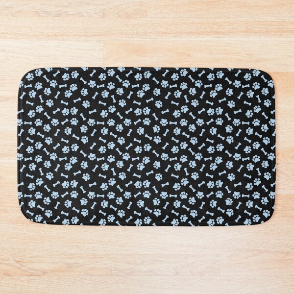Item preview, Black And Ice Blue Dog Paw And Bone Pattern designed and sold by pattern-archive.