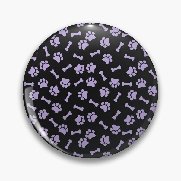 Item preview, Black And Lilac Dog Paw And Bone Pattern designed and sold by pattern-archive.