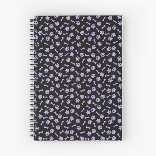Item preview, Black And Lilac Dog Paw And Bone Pattern designed and sold by pattern-archive.