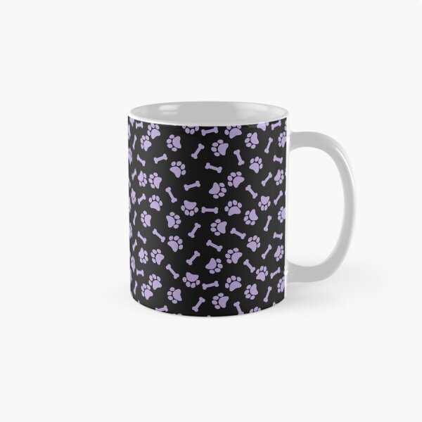 Item preview, Black And Lilac Dog Paw And Bone Pattern designed and sold by pattern-archive.