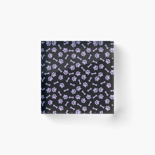 Item preview, Black And Lilac Dog Paw And Bone Pattern designed and sold by pattern-archive.