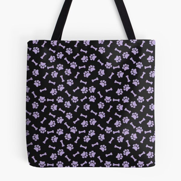 Item preview, Black And Lilac Dog Paw And Bone Pattern designed and sold by pattern-archive.