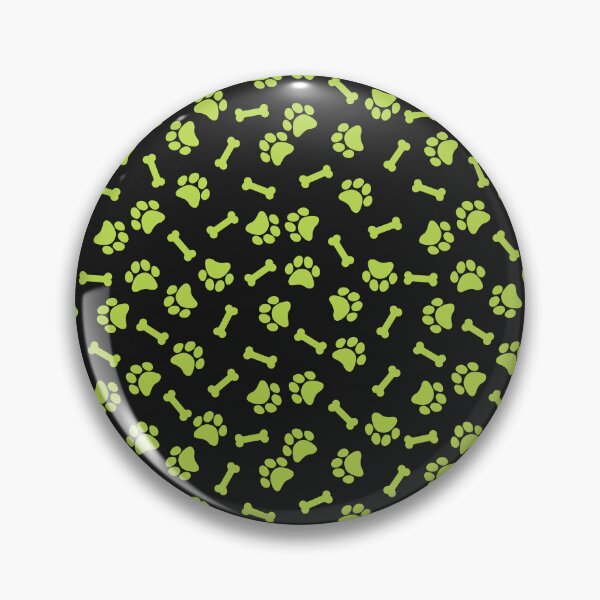 Item preview, Black And Lime Dog Paw And Bone Pattern designed and sold by pattern-archive.