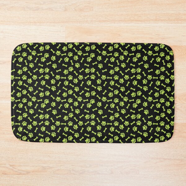 Item preview, Black And Lime Dog Paw And Bone Pattern designed and sold by pattern-archive.