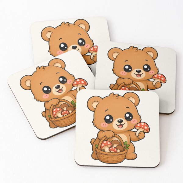 Item preview, Cute Teddy Bear Mushroom Foraging Cottagecore Art designed and sold by Seculinator.