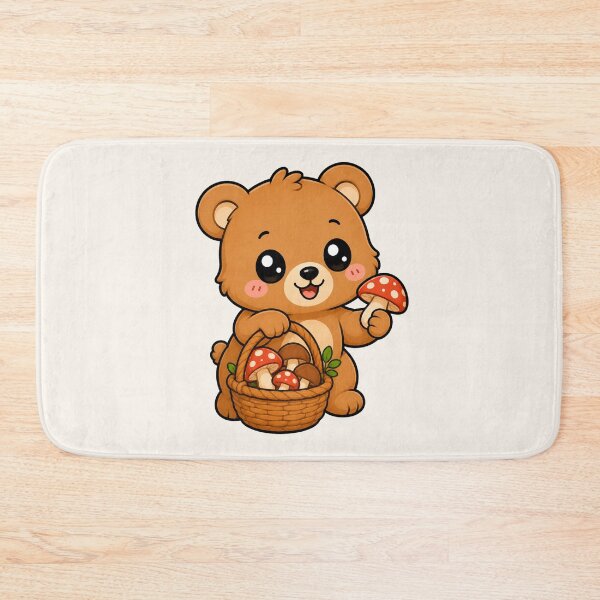 Item preview, Cute Teddy Bear Mushroom Foraging Cottagecore Art designed and sold by Seculinator.