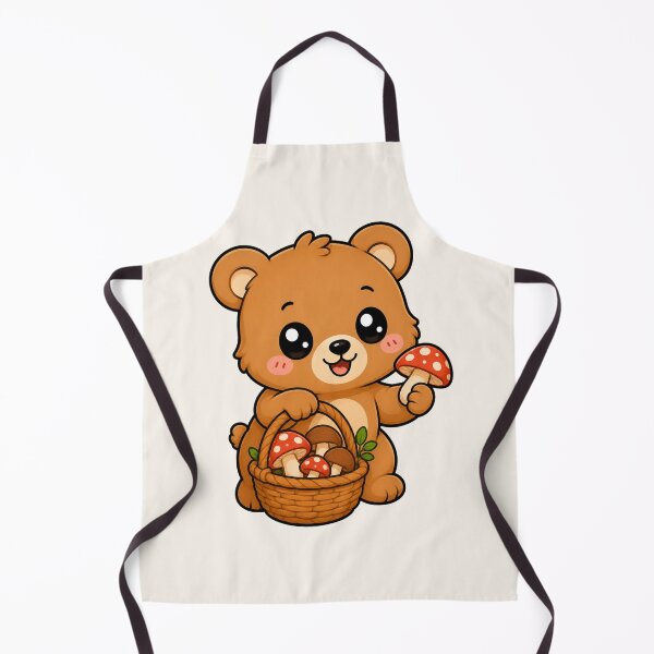 Item preview, Cute Teddy Bear Mushroom Foraging Cottagecore Art designed and sold by Seculinator.