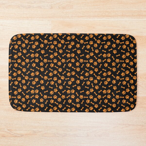 Item preview, Black And Orange Dog Paw And Bone Pattern designed and sold by pattern-archive.