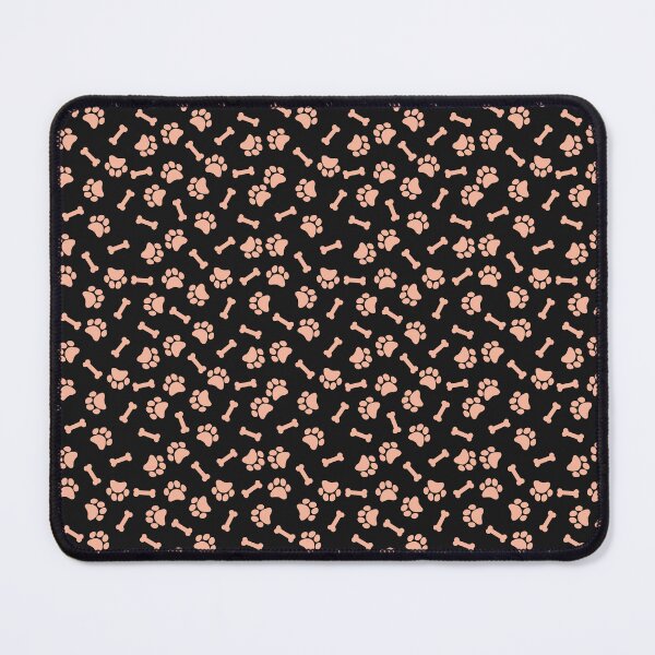 Item preview, Black And Peach Dog Paw And Bone Pattern designed and sold by pattern-archive.
