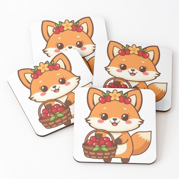 Item preview, Cute Cherry Fox Kawaii Sticker | Adorable Chibi Fox with Cherries designed and sold by Stylestickers55.