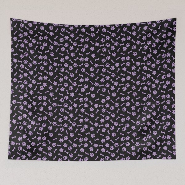 Item preview, Black And Purple Dog Paw And Bone Pattern designed and sold by pattern-archive.