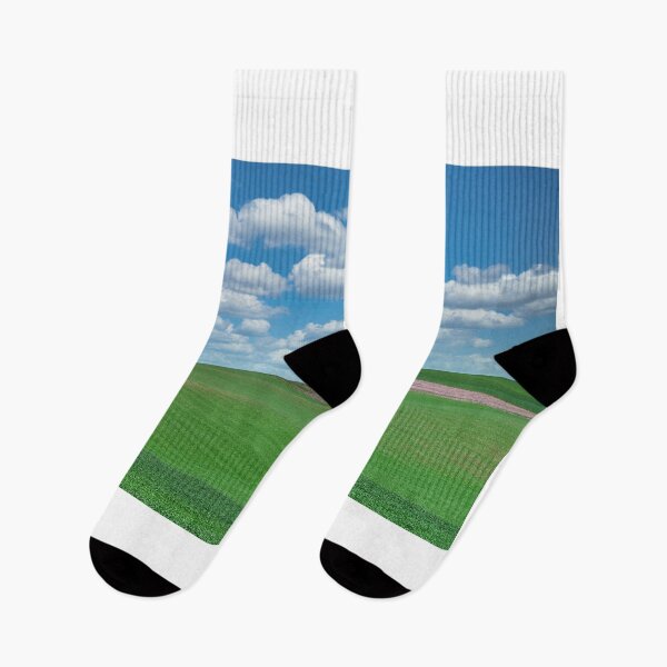 Item preview, Green wheat fields and blue sky with clouds, Moravia rolling hills landscape at spring,Chech Republic designed and sold by goceris.