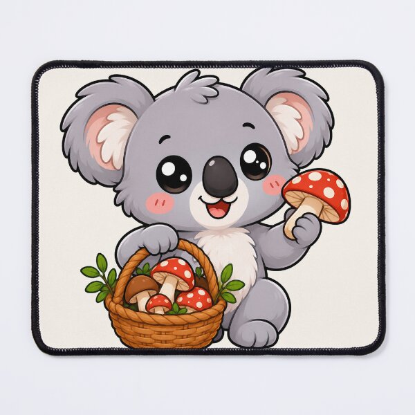 Item preview, Cute Koala Mushroom Foraging Cottagecore Art designed and sold by Seculinator.