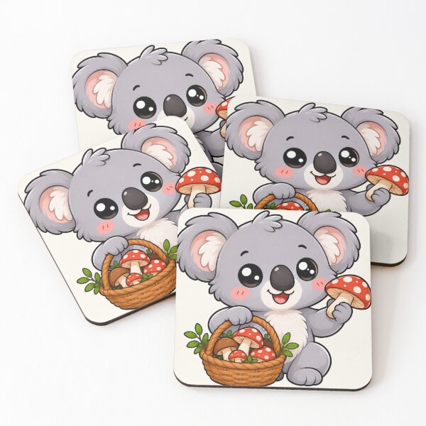 Item preview, Cute Koala Mushroom Foraging Cottagecore Art  designed and sold by Seculinator.