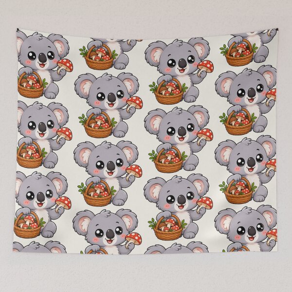 Item preview, Cute Koala Mushroom Foraging Cottagecore Art  designed and sold by Seculinator.