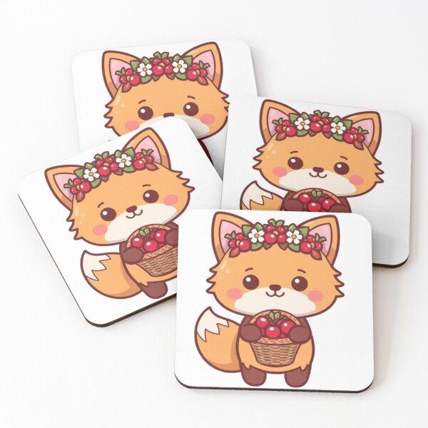 Item preview, Kawaii Cherry Fox | Cute Woodland Fox Sticker Gift designed and sold by Stylestickers55.