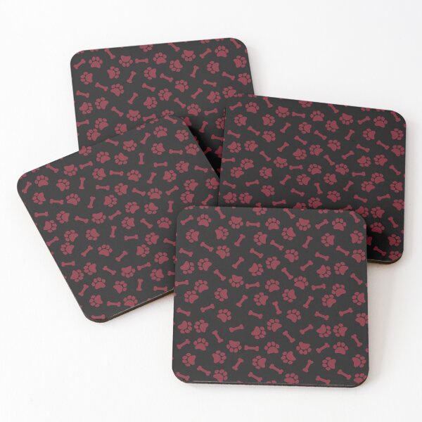 Item preview, Black And Red Dog Paw And Bone Pattern designed and sold by pattern-archive.