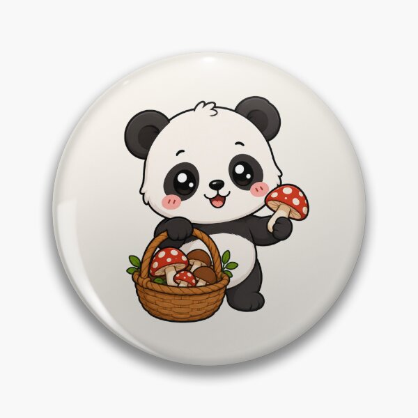 Item preview, Cute Panda Mushroom Foraging Cottagecore Art  designed and sold by Seculinator.