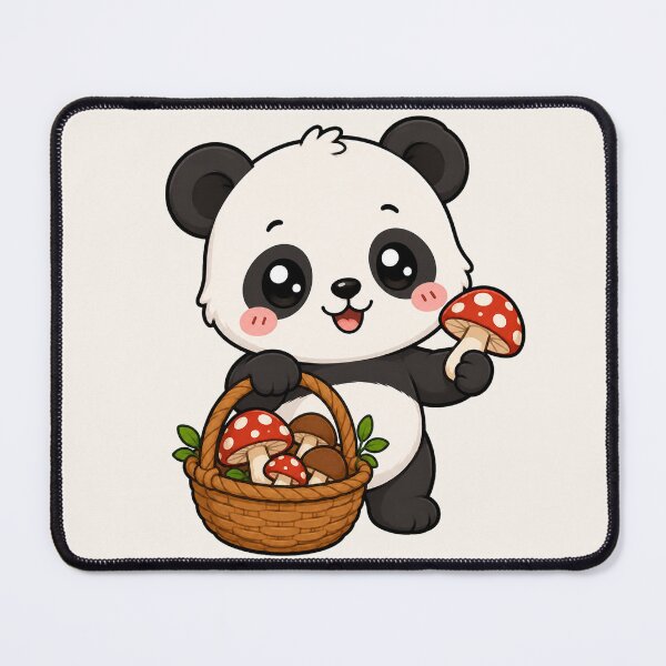 Item preview, Cute Panda Mushroom Foraging Cottagecore Art designed and sold by Seculinator.
