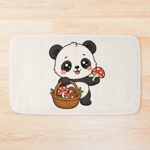 Item preview, Cute Panda Mushroom Foraging Cottagecore Art  designed and sold by Seculinator.