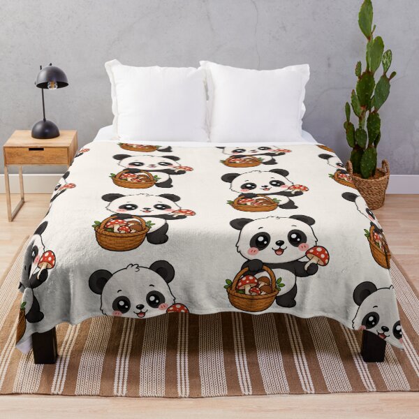 Item preview, Cute Panda Mushroom Foraging Cottagecore Art designed and sold by Seculinator.