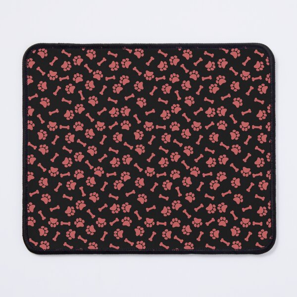 Item preview, Black And Pastel Red Dog Paw And Bone Pattern designed and sold by pattern-archive.