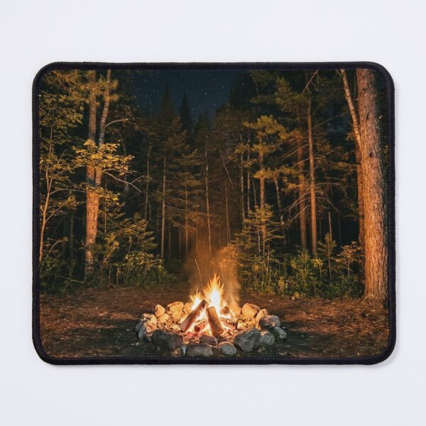 Item preview, Warm campfire glow in forest night designed and sold by Focus & Wander.