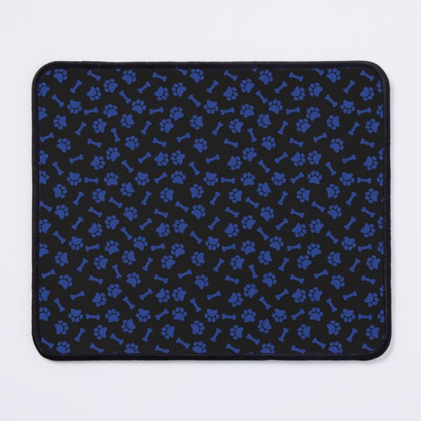 Item preview, Black And Royal Blue Dog Paw And Bone Pattern designed and sold by pattern-archive.