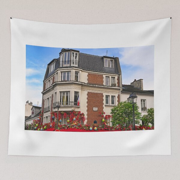 Item preview, Old building with flowers, and ornaments on wall, Montmatre,Paris designed and sold by goceris.