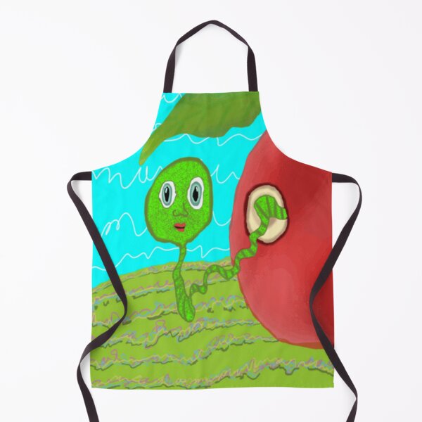 Item preview, Green Worm and Red Apple designed and sold by willisburchArt.