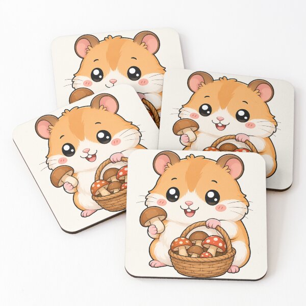 Item preview, Cute Hamster Mushroom Foraging Cottagecore Rodent Art designed and sold by Seculinator.