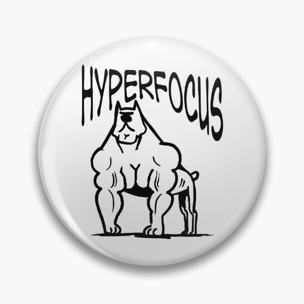 Item preview, Hyperfocus Buff Dog Funny ADHD Bold Typography Design designed and sold by lenalenspod.