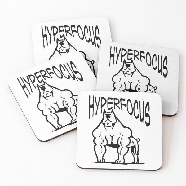 Item preview, Hyperfocus Buff Dog Funny ADHD Bold Typography Design designed and sold by lenalenspod.