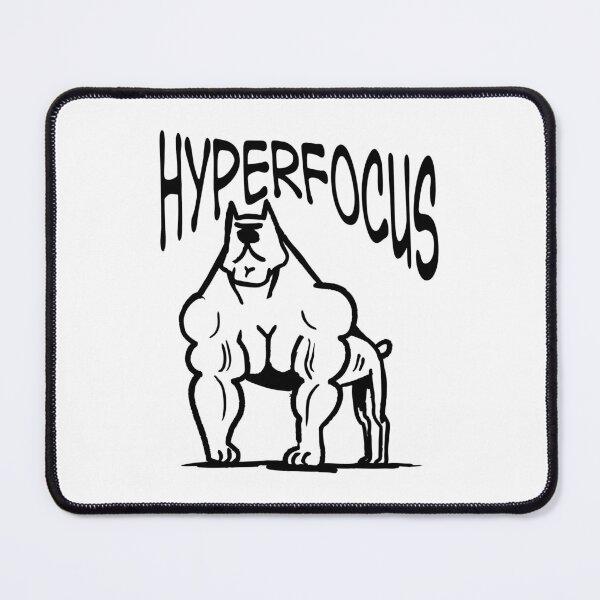 Item preview, Hyperfocus Buff Dog Funny ADHD Bold Typography Design designed and sold by lenalenspod.