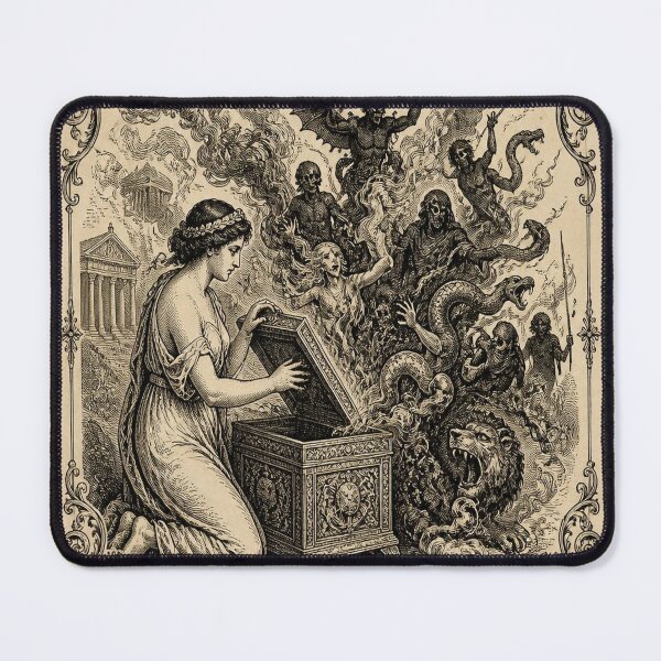 Item preview, Pandora's Box Ivory Vintage Greek Mythology Art designed and sold by SunnyDesign82.