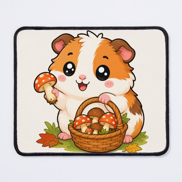 Item preview, Cute Guinea Pig Mushroom Foraging Cottagecore Art designed and sold by Seculinator.