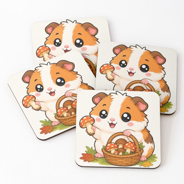 Item preview, Cute Guinea Pig Mushroom Foraging Cottagecore Art designed and sold by Seculinator.