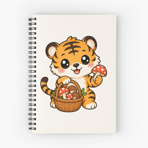 Item preview, Cute Tiger Mushroom Foraging Cottagecore Wildlife Art designed and sold by Seculinator.