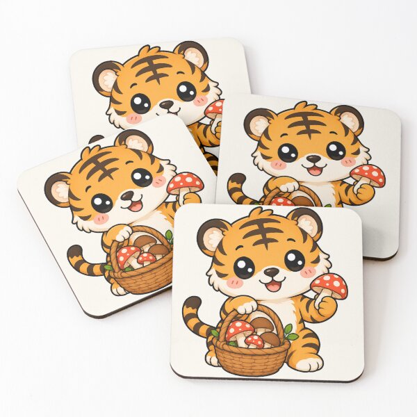 Item preview, Cute Tiger Mushroom Foraging Cottagecore Wildlife Art designed and sold by Seculinator.