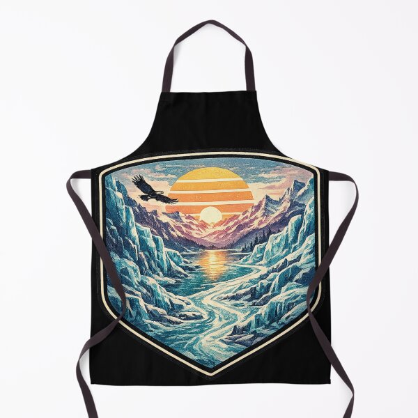 Item preview, Snow Alpine Mountains Glacier Lake - Retro Vintage Badge designed and sold by irfanshikh.