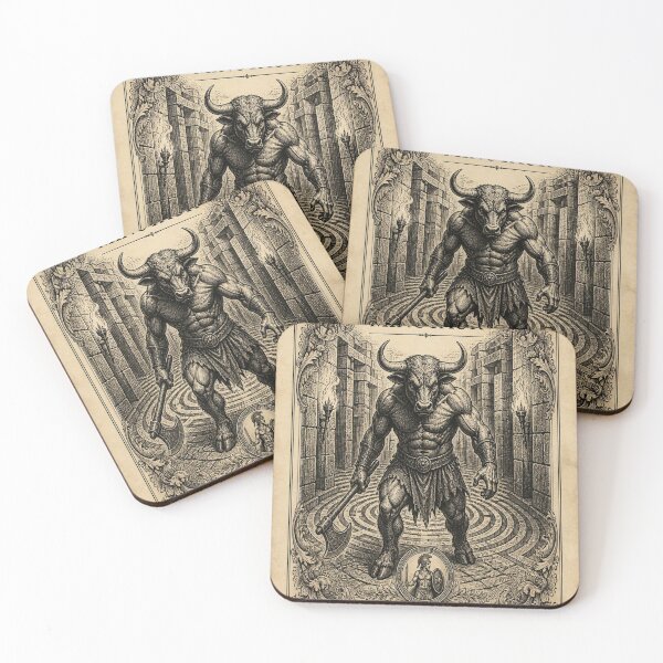 Item preview, Minotaur Ivory Vintage Greek Mythology Art designed and sold by SunnyDesign82.