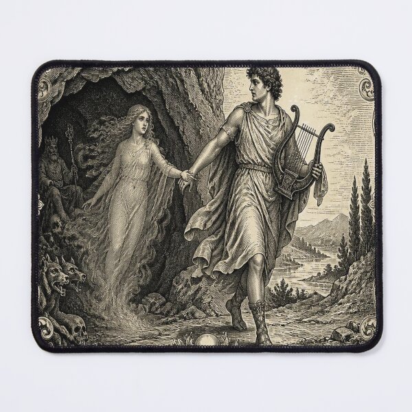 Item preview, Orpheus and Eurydice Ivory Vintage Greek Mythology Art designed and sold by SunnyDesign82.