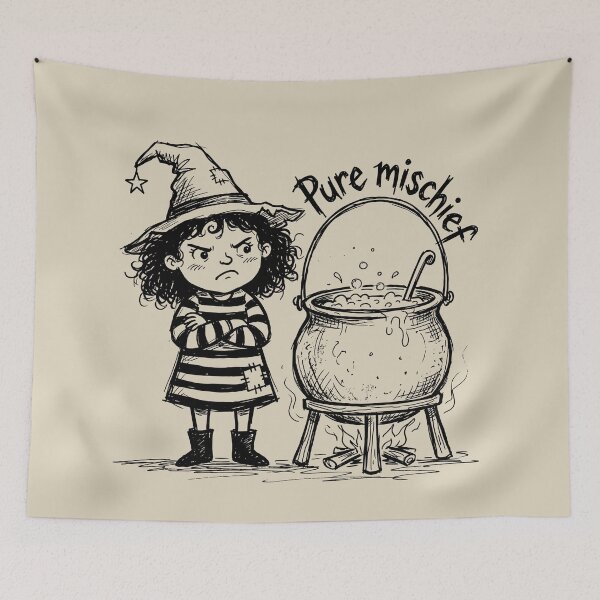 Item preview, Cauldron Pout Spark - Spooky Cute Witch designed and sold by bapupa.
