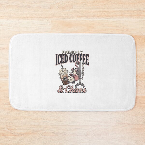 Item preview, Fueled by Iced Coffee and Chaos Retro Opossum Vintage Badge designed and sold by SandyPlace.