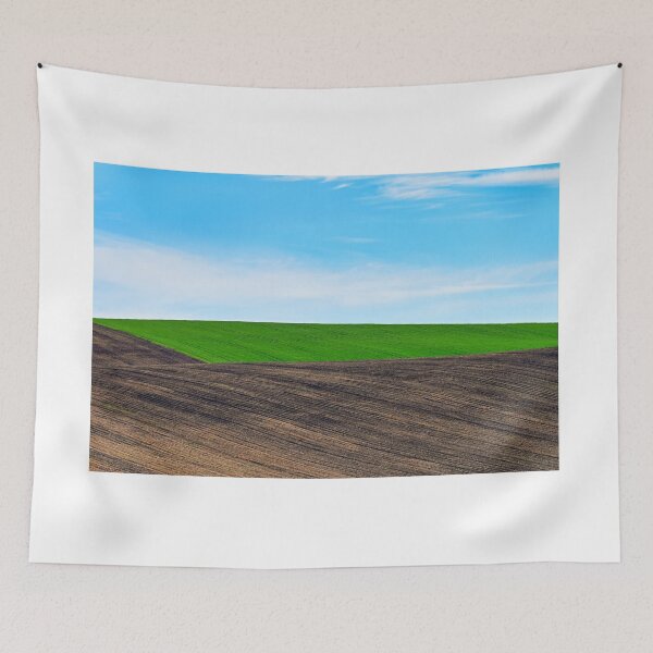 Item preview, Plowed and green wheat fields,Moravia rolling hills landscape at spring,Czech Republic designed and sold by goceris.