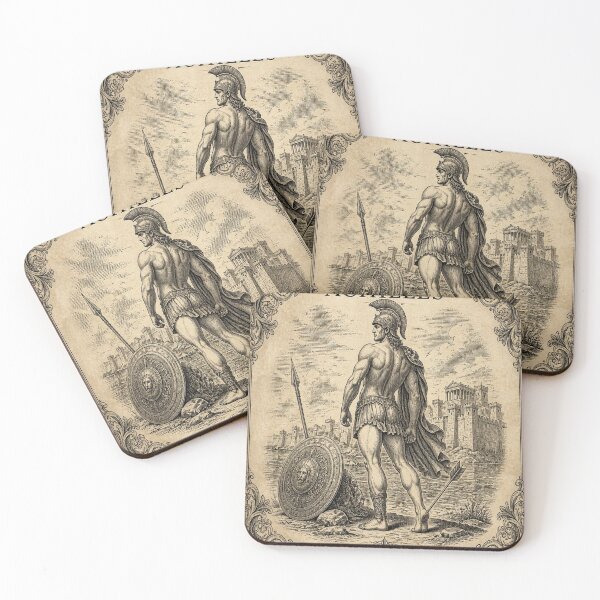 Item preview, Achilles Ivory Vintage Greek Mythology Art designed and sold by SunnyDesign82.