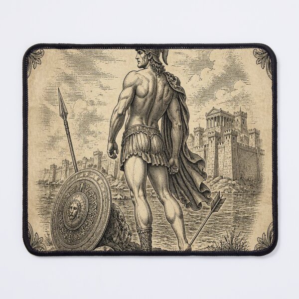 Item preview, Achilles Ivory Vintage Greek Mythology Art designed and sold by SunnyDesign82.