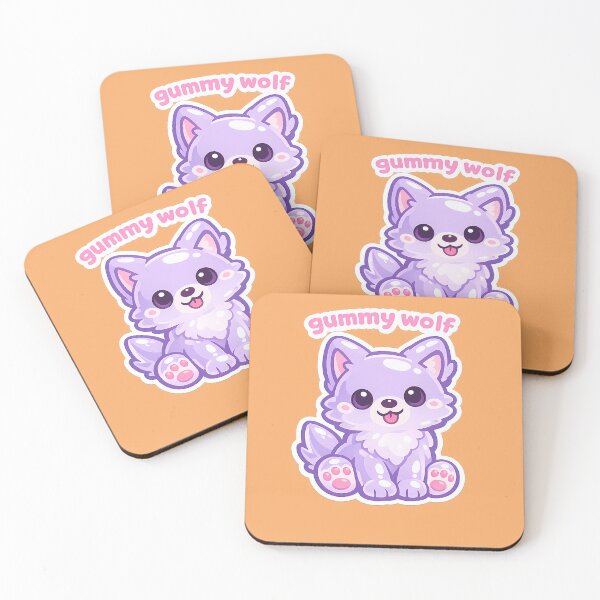 Item preview, Gummy Wolf Purple Kawaii Chibi Candy Glossy Vector Art designed and sold by AbderraimArt.