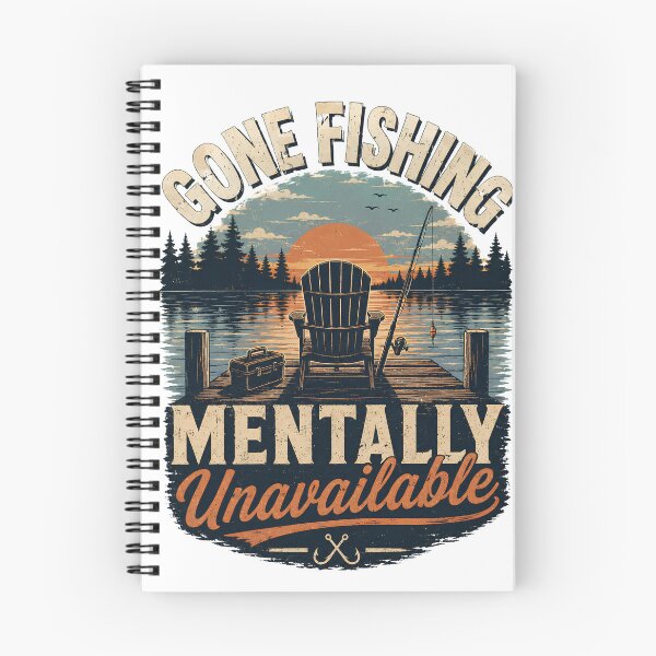 Item preview, Gone Fishing Mentally Unavailable Vintage Fishing Gift designed and sold by 404CLOTHINGG.