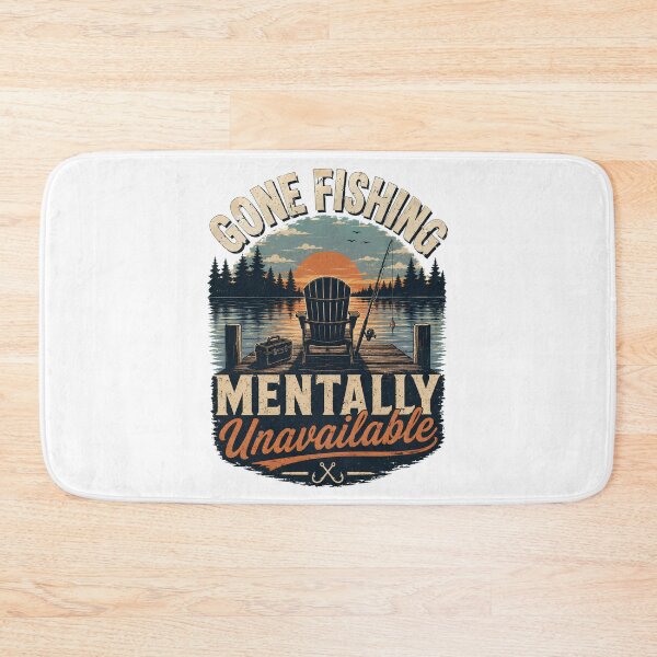 Item preview, Gone Fishing Mentally Unavailable Vintage Fishing Gift designed and sold by 404CLOTHINGG.